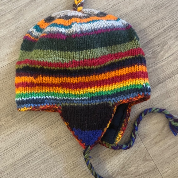 Colorful Yarn Wool Beanie Winter Cap Lined Cool Cat - Picture 3 of 4